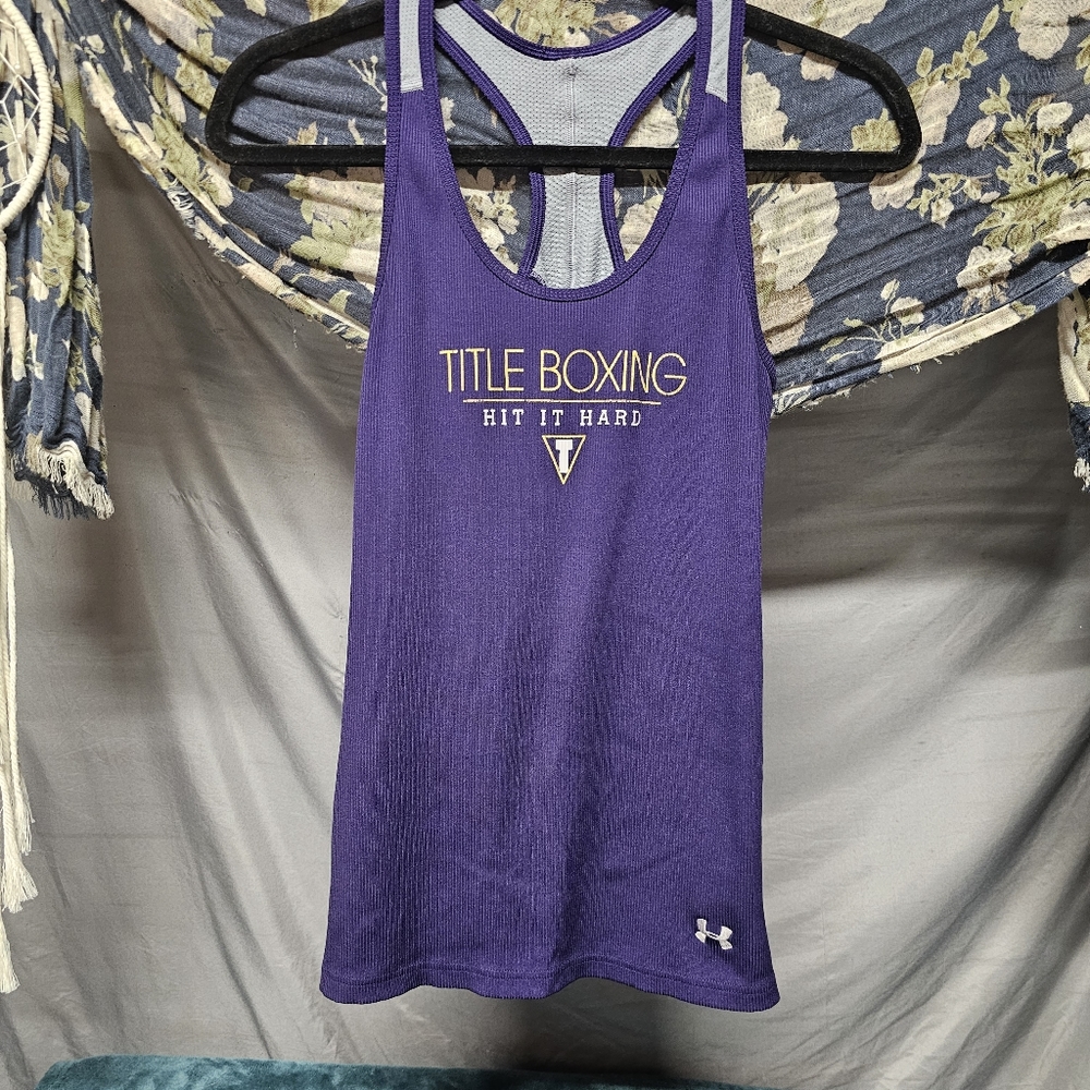 3/$10 Under Armour | Purple Ribbed Title Boxing Racer Back Tank Top size Small